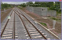 Blisworth and newly installed pointwork and REBs, on the Watford Junction to Rugby route (openBVE Routeviewer Tool) Screenshot